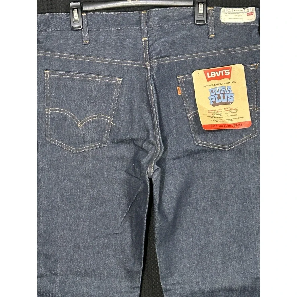 NWT Vintage 70s Levi's Dura Plus Bell Bottom Jeans Orange Tab Talon Zip 38 x 32
